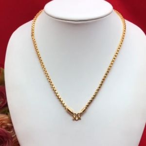 💥ซื้อ 1 แถม 1💥 สร้อยคอลายผ่าหวายเหลี่ยม ความยาว 18 นิ้ว ชุบ 14K งานสวย ใส่อาบน้ำได้  ใส่ได้หลายโอกาส  รูปถ่ายจากสินค้าจริง