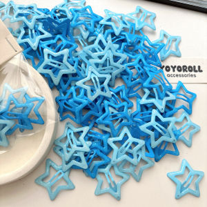 Shiny Blue Star Hair Clip Sweet Girl BB Clip Forehead Clip Concert Styling Hair Accessories Sparkling Pentagon Star Hair Clip