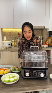 Nồi Lẩu Hấp Điện 2 Tầng Joyoung JFS-556 Dung Tích 16L Công Suất 1600W Nấu Lẩu Hấp Đa Năng