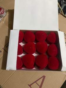 GROSIR KOTAK CINCIN ISI 24 NIKAH TUNANGAN BENTUK HATI LOVE BELUDRU / DUNIA GELANG TERBARU