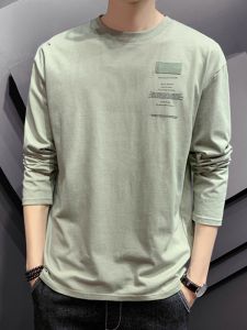 ROMON | Lomond Mens Long Sleeve T-shirt Pure Cotton Loose Fit Round Neck Sweatshirt Spring Autumn New Style Youthful Trend Base Shirt