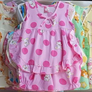 (10-12kg) Đồ bộ tole lanh bé gái C2H31A quần áo trẻ em sơ sinh áo sát nách bé gái quần áo trẻ em dưới 3 tuổi đồ bộ mặc nhà giá rẻ thoáng mát