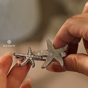 Kẹp tóc nữ Eleanor Accessories hình sao biển vỏ sò ngọc trai nhân tạo phụ kiện tóc mái 10275