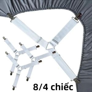 Bộ 8/4 Kẹp Giữ Ga Trải Giường Có Thể Điều Chỉnh Dây Buộc Vải Giữ Ga Trải Giường Chăn Và Mền Dụng Cụ Tổ Chức Giường Kẹp Đa Năng