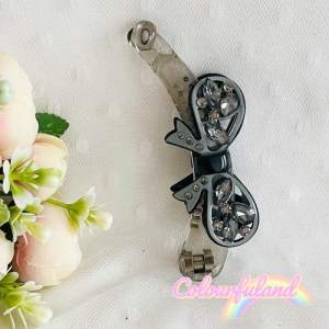 [SHIPS FROM MALAYSIA](L10)Premium Quality Acrylic Ribbon with Rhinestone Banana Hair Clip/ Korea Fashion Hair Accessories