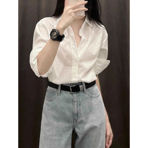 French Chic Petite Loose White Long Sleeve Shirt