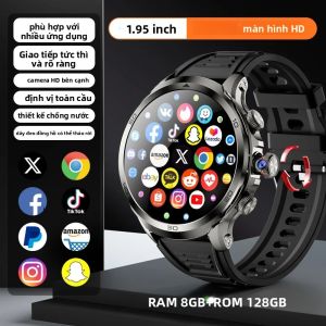 Đồng Hồ Thông Minh H19 Android 10.0 190 °   Camera Xoay GPS WiFi Màn Hình AMOLED 1.95 Inch Bộ Nhớ 256GB Thiết Bị Theo Dõi Sức Khỏe & Giấc Ngủ 4G LTE