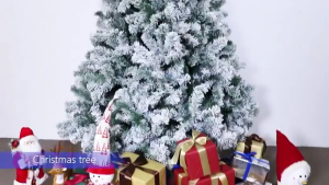 [150pcs Free Gift ]Artificial Snowflake Christmas Tree with Metal Stand 4FT/5FT/6FT Snow Flocked Noel Navidad Gift XMas Decor Snow Tree decorations/décor/ornaments/models/decors