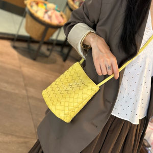 MEIFEI | Leather Woven Bucket Bag Small