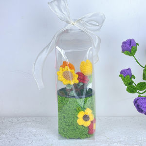 Creative Red Pen Flower Bouquet Gift for Teachers Students School Supplies Handmade Knitted Practical New 2025 Model