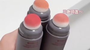 2-in-1 Lipstick and Blush Dual-use Double Head Sponge Blush Moisturize Lasting Nature Water Proof Blush StickLong-Lasting Matte Finish