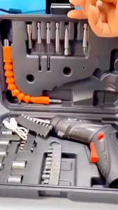 Cordless Electric Screwdriver 47PCS Tool Kit USB Rechargeable Portable Drill with LED Light Good Quality