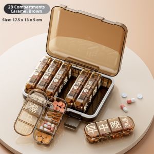 TAOKOU | Elderly Weekly Pill Organizer Portable Remind Large Capacity Airtight
