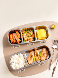 onlycook | 304 Stainless Steel Partitioned Meal Prep Container Mini Freshness Box