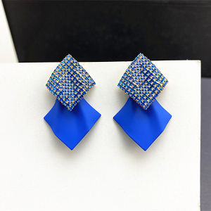 Elegant Silver Needle & Geometric Diamond Hoops: A Fresh Out New Style