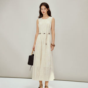 INMAN | Embroidered Sleeveless Lace Dress