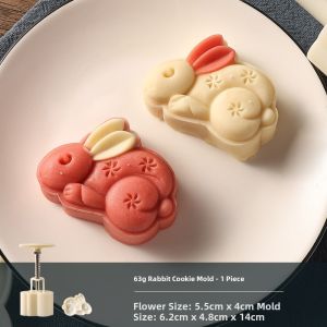 Traditional Pattern Mooncake Mold Hand Press Style Baking Press Flowering Ice Skin Kitchen Cooking Tool round Shape Plastic