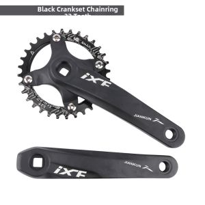 Square Hole Mountain Bike Crankset Compatible Both Double and Single Chainring 104BCD