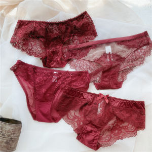 กางเกงชั้นในสตรีทรงสามเหลี่ยมเอวต่ำลูกไม้สีแดงเซ็กซี่ กางเกงชั้นในผู้หญิง ชุดชั้นใน ชุดชั้นในสตรี ชุดชั้นในสตรี