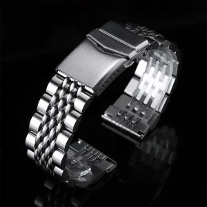 Watchband Screw Link Straight/Curved End Strap 20/22mm Stainless Steel Bracelet Metal Watchband for Seiko for Jubilee SKX007/009