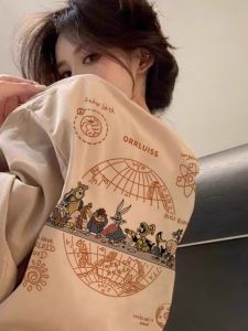 American Retro Pure Cotton Short Sleeve T-Shirt Womens Oversize Large Size Loose Slimming Trendy Lazy Style Top