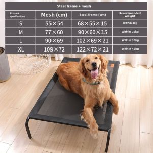 Kennel Camp Bed Summer Dog Mat Summer Removable and Washable Golden Retriever Corgi Pet Bed Dog Bed Large Dog off the Ground