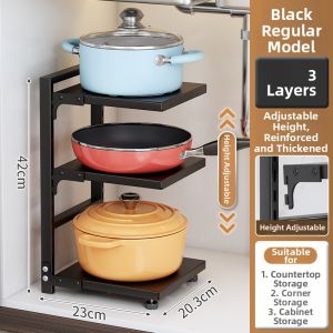 Adjustable Multi-level Pot Rack Kitchen Storage Shelf