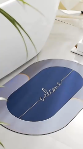 Bath Mat Keset Diatomite Oval Keset Kaki Anti Bau Nyerap Air Anti Bakteri