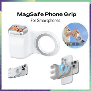Magnetic Camera Grip with Remote Shutter Fill Light Remote Control Handle Universal for iPhone Androids Phones