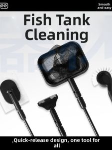 Yee | Fish Tank Cleaning Tool Glass Scrubber Fish Net Long Handle