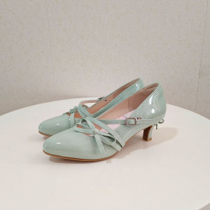 Elegant Pointed Toe High Heels with Butterfly Knot Design Youth Fashion Single Shoes PU Material Cross Buckle Closure Daily Wear