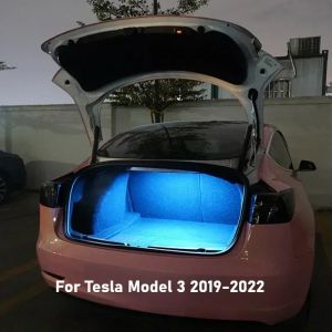 For Tesla Model 3 Trunk Trim LED Light Strip 2019-2022 Trunk Lighting Decoration Lamps White Blue Modification Car Accessories