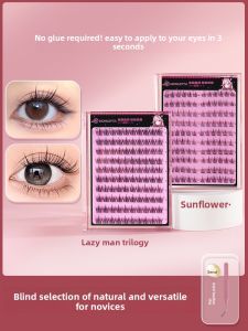 MONLEYTA | Self-Adhesive False Eyelashes For Women Natural Looking No Glue Required Easy To Use Three Step Process Lazy Girl Solution