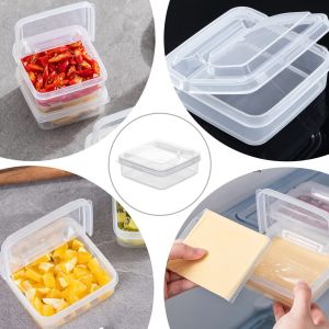 2Pcs 250ml Portable Flip-top Butter Block Cheese Slice Storage Boxes Airtight Dustproof Fruit Vegetable Fresh-keeping Organizer Containers