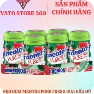 Kẹo gum không đường MENTOS pure fresh hương dưa hấu hũ 61.25g