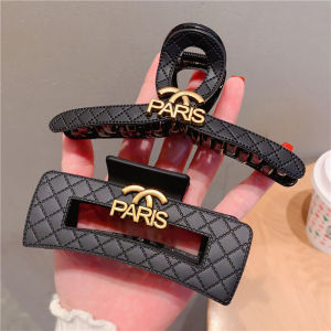 Luxury Large Shark Hair Clip Leather Material High Ponytail Hair Accessories Women Fashionable Hair Grips Brain Back Style