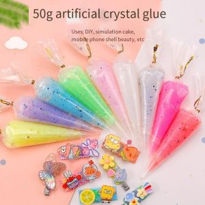 Antifreeze crystal glitter cream glue phone case DIY material handmade accessories food and toy handmade glue 50ml
