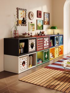MEISD | Wall-mounted Storage Bookshelf for Kids Steel Grid