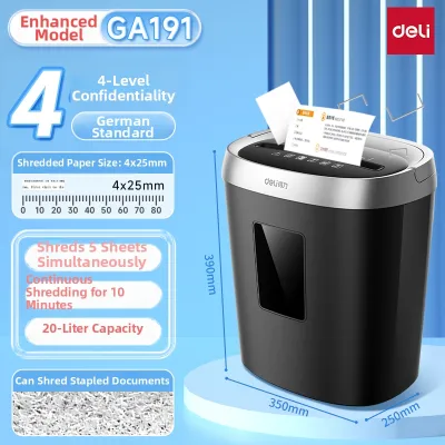 deli | Automatic High Power Document Shredder 4-Level Security CD Card