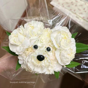 Creative DIY Handmade Floral Art Materials Bouquet Packaging Doggie Emotion Pack Nose Part Accessories Carnation Flower Pack