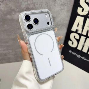 Ốp Lưng Từ Tính Viền Hai Màu Sang Trọng Cho iPhone 18/17/16/15/14/13/12 Pro Max Tương Thích Magsafe Trong Suốt Chất Liệu Acrylic TPU Chắc Chắn