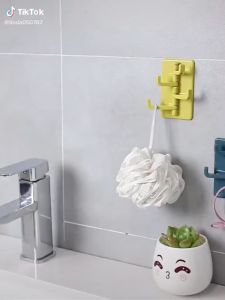 Combo 4 Móc Dán Tường 4 Nhánh Nhiều Màu Móc Treo Quần Áo Mẫu Mới