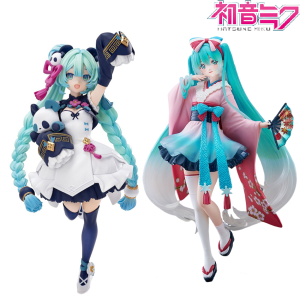 Bandai | Hot 18CM Anime Hatsune Miku Neo Tokyo Series Kimono Figure Anime Peripheral Collectible Models Decorations Children Kawaii Gift