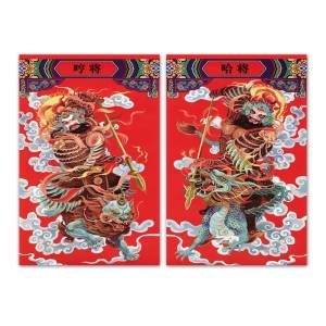 2025 Snake Year New Door God Anzhai Protection Home Chen Qiong Yuanchi Gong Couplets Big Door Fu Character Peace Year Painting