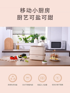(SG STOCK) Electric Lunch Box 304 Stainless Steel Heating Lunch Box for Home Work Meal Heating Leak Proof Food Heated Warmer Container