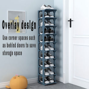 【In Stock】5/8 Layer Black/Blue/White Stackable Plastic Shoe Storage Rack Multi-layer Simple Shoe Rack home Organizer Dormitory HBO/BTO