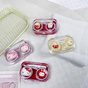 Miniso | Bộ Dụng Cụ Đựng Kính Áp Tròng Hello Kitty Hoạt Hình Dễ Thương Kèm Nhíp Và Que Nối Hộp Đựng Nhỏ Gọn Chống Rò Rỉ Tiện Lợi Khi Đi Du Lịch Dành Cho Kính Áp Tròng