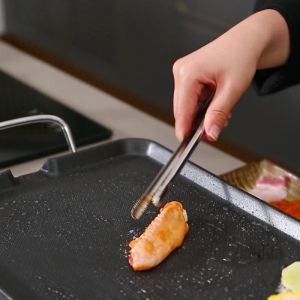 [Timmo House]Japanese Stainless Steel Barbecue Tongs Pan Food Tongs Steak Tongs Lengthened Barbecue Tongs Kitchen Gadgets