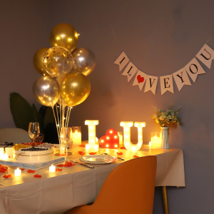 Valentines Day Confession Proposal Candlelight Dinner Indoor Birthday Decoration Scene Layout Anniversary Romantic Balloon Package