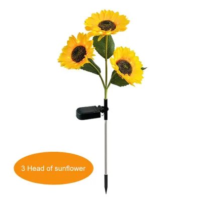 1/3 Head Solar Sunflower Lights LED Light Garland Outdoor Waterproof Garden Lawn Party Wedding Decoration Solar Powered Lamp